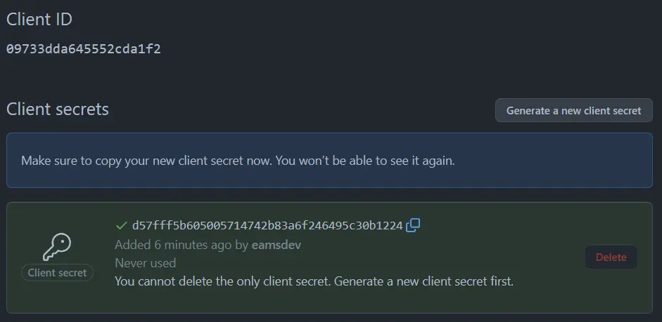 Client secret